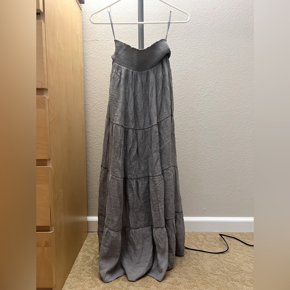 Long grey maxi skirt by J Gee